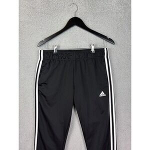 Adidas Track Pants Youth Medium Black Primegreen 3 Stripe Joggers Soccer Gym Men
